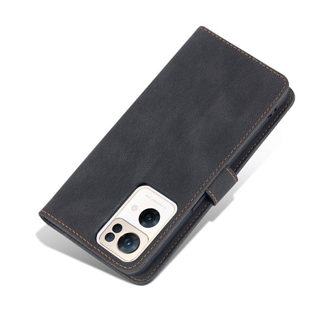 AZNS PU Leather Flip Cover for Oppo Reno7 Pro 5G, Wallet Stand TPU Shockproof Interior Case