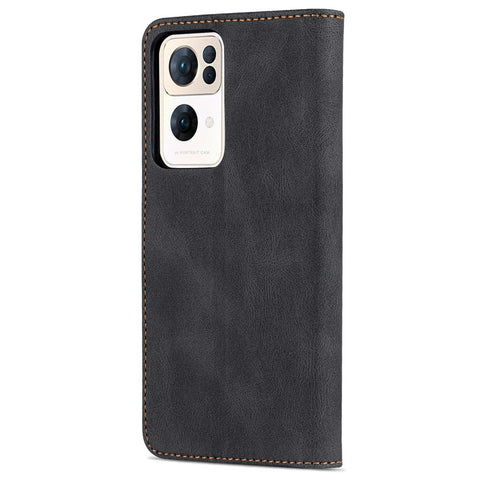 AZNS PU Leather Flip Cover for Oppo Reno7 Pro 5G, Wallet Stand TPU Shockproof Interior Case