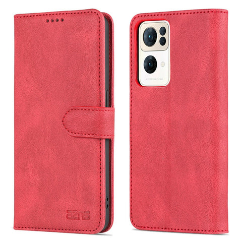 AZNS PU Leather Flip Cover for Oppo Reno7 Pro 5G, Wallet Stand TPU Shockproof Interior Case