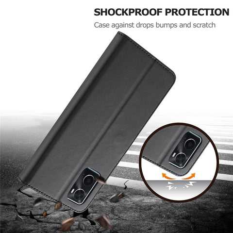 LC.IMEEKE for Realme 9i/Oppo A36/Oppo A76 Textured PU Leather Flip Folio Stand Case Mobile Phone Wallet Case Cover