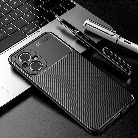 For Oppo A96(China)/Oppo Reno8 Lite 5G/Reno7 Z 5G/Reno7 Lite 5G/F21 Pro 5G/OnePlus Nord N20 5G Carbon Fiber Texture TPU Back Case Anti-scratch Phone Cover