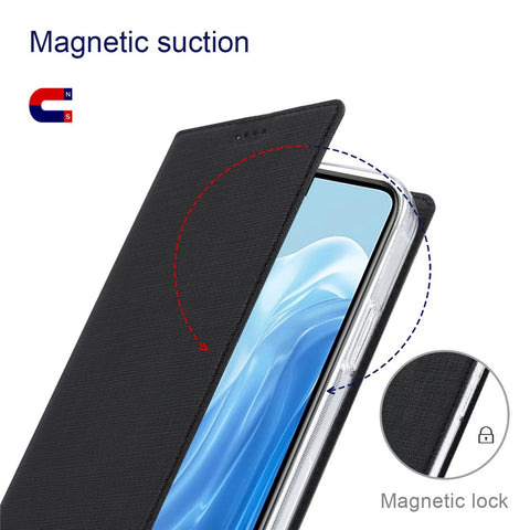 VILI DMX Series for Oppo Reno7 5G (Global)/Find X5 Lite PU Leather Magnetic Closure Stand Phone Case Card Holder Cover