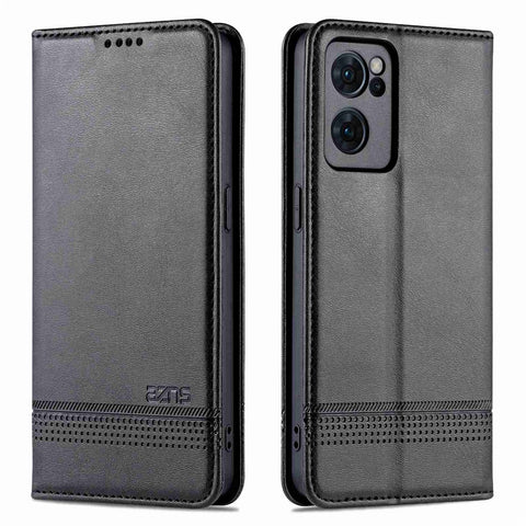 AZNS for Oppo Reno7 5G (Global) Textured PU Leather Phone Case Magnetic Auto-absorbed Cover with Stand Wallet