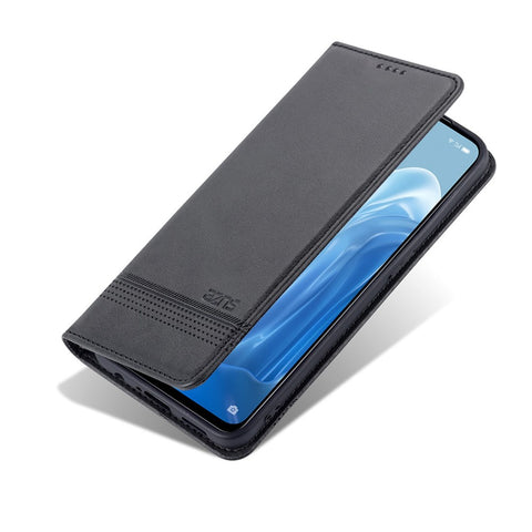 AZNS for Oppo Reno7 5G (Global) Textured PU Leather Phone Case Magnetic Auto-absorbed Cover with Stand Wallet