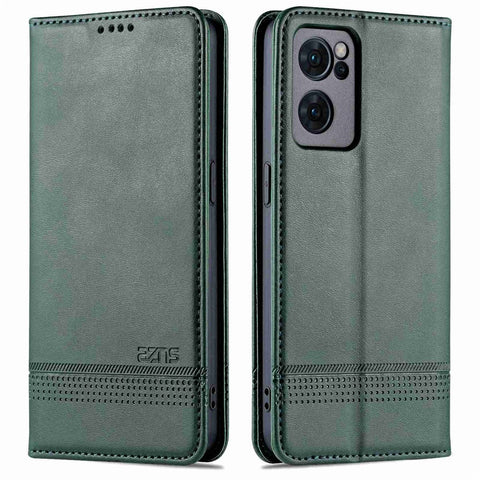 AZNS for Oppo Reno7 5G (Global) Textured PU Leather Phone Case Magnetic Auto-absorbed Cover with Stand Wallet