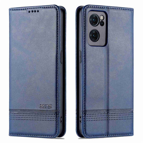 AZNS for Oppo Reno7 5G (Global) Textured PU Leather Phone Case Magnetic Auto-absorbed Cover with Stand Wallet