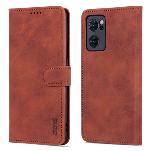 AZNS for Oppo Reno7 5G (Global) PU Leather Wallet Case Phone Flip Stand Full-protection Cover