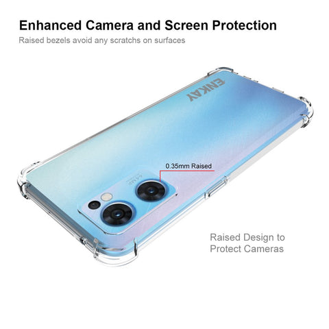 ENKAY HAT PRINCE Clear Phone Case for Oppo Reno7 5G (Global), Four-Corner Shockproof Soft TPU Protective Cover with Anti-slip Strip