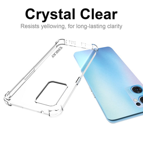 ENKAY HAT PRINCE Clear Phone Case for Oppo Reno7 5G (Global), Four-Corner Shockproof Soft TPU Protective Cover with Anti-slip Strip