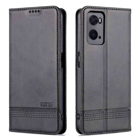 AZNS for Oppo A36 4G/A76 4G Magnetic Absorption Leather Phone Case Wallet Stand TPU Inner Shell Phone Cover
