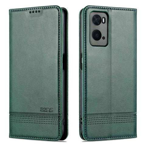 AZNS for Oppo A36 4G/A76 4G Magnetic Absorption Leather Phone Case Wallet Stand TPU Inner Shell Phone Cover