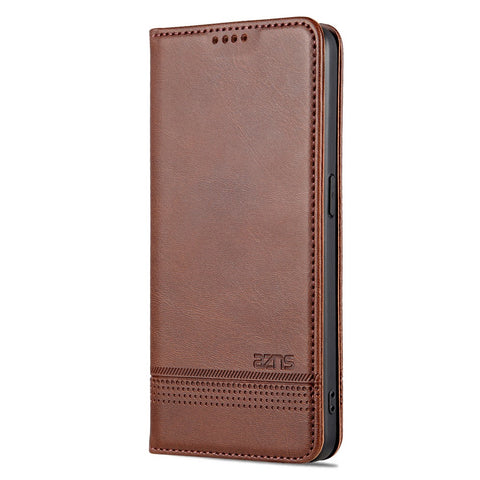 AZNS Auto-absorbed Magnetic Leather Phone for Oppo Reno7 Z 5G, Magnetic Closure Wallet Foldable Stand Protective Shell