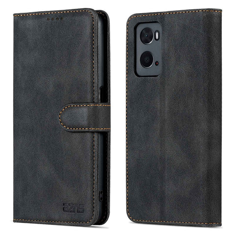AZNS For Oppo A36/A76 PU Leather Wallet Style Folio Flip Phone Case Stand Dual-sided Magnetic Clasp Shell