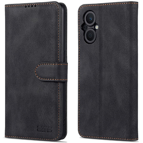 AZNS For Oppo Reno7 Z 5G PU Leather Wallet Style Shockproof Phone Case Anti-fall Magnetic Shell with Stand