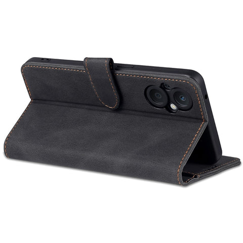 AZNS For Oppo Reno7 Z 5G PU Leather Wallet Style Shockproof Phone Case Anti-fall Magnetic Shell with Stand