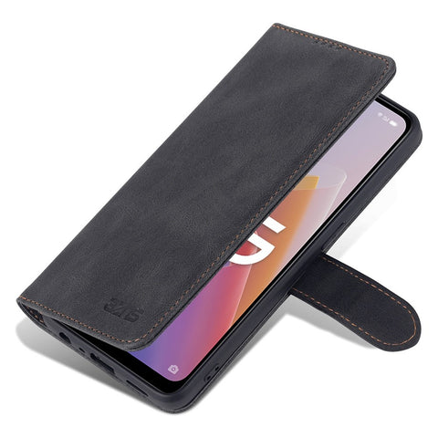 AZNS For Oppo Reno7 Z 5G PU Leather Wallet Style Shockproof Phone Case Anti-fall Magnetic Shell with Stand