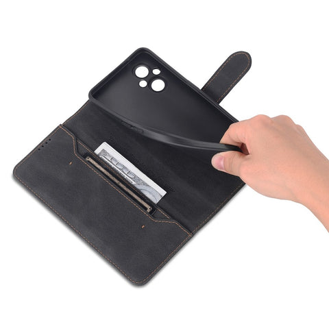 AZNS For Oppo Reno7 Z 5G PU Leather Wallet Style Shockproof Phone Case Anti-fall Magnetic Shell with Stand