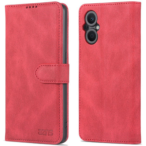 AZNS For Oppo Reno7 Z 5G PU Leather Wallet Style Shockproof Phone Case Anti-fall Magnetic Shell with Stand