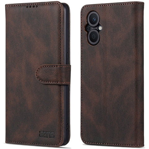 AZNS For Oppo Reno7 Z 5G PU Leather Wallet Style Shockproof Phone Case Anti-fall Magnetic Shell with Stand