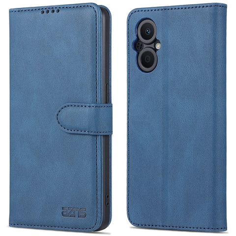 AZNS For Oppo Reno7 Z 5G PU Leather Wallet Style Shockproof Phone Case Anti-fall Magnetic Shell with Stand
