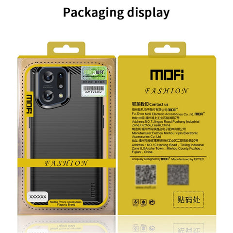 MOFI JK TPU Series-1 for Oppo Find X5 Business Style Carbon Fiber Brushed Surface Phone Case Soft TPU Anti-fall Protective Cover
