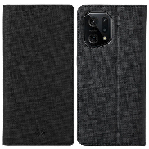 VILI DMX Series for Oppo Find X5 PU Leather Phone Case, Card Holder Stand Shockproof Protective Cover