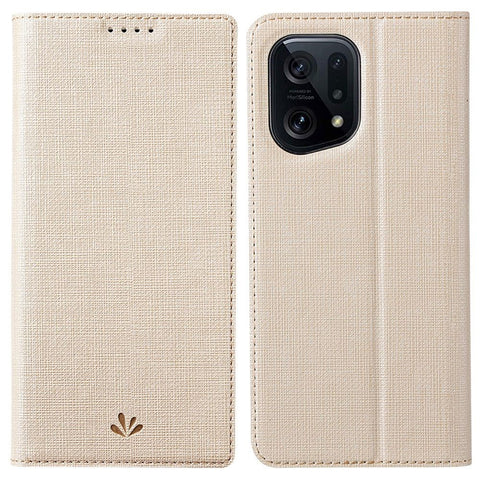 VILI DMX Series for Oppo Find X5 PU Leather Phone Case, Card Holder Stand Shockproof Protective Cover