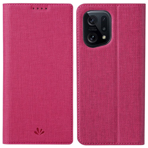VILI DMX Series for Oppo Find X5 PU Leather Phone Case, Card Holder Stand Shockproof Protective Cover