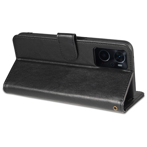 AZNS For Oppo K10 4G/Realme 9i Textured PU Leather + TPU Cover Magnetic Clasp Wallet Stand Case