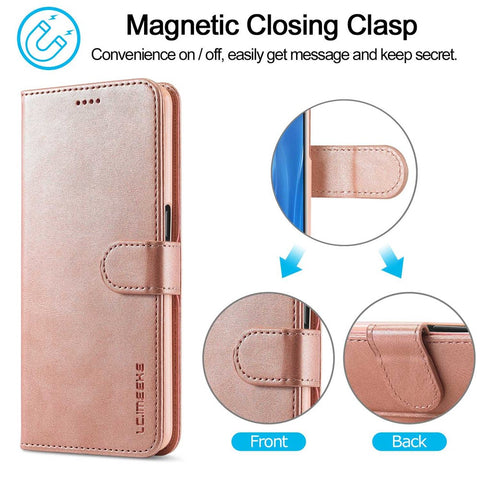 LC.IMEEKE For Oppo Reno7 5G (Global)/Find X5 Lite Textured PU Leather Stand Wallet Phone Case Folio Flip Cover