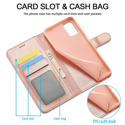 LC.IMEEKE For Oppo Reno7 5G (Global)/Find X5 Lite Textured PU Leather Stand Wallet Phone Case Folio Flip Cover