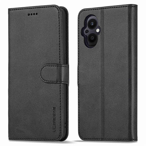 LC.IMEEKE For Oppo Reno7 Z 5G/A96 (China) Fully Wrapped Protective Shell, Textured PU Leather Magnetic Clasp Phone Case with Wallet Stand