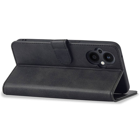 LC.IMEEKE For Oppo Reno7 Z 5G/A96 (China) Fully Wrapped Protective Shell, Textured PU Leather Magnetic Clasp Phone Case with Wallet Stand