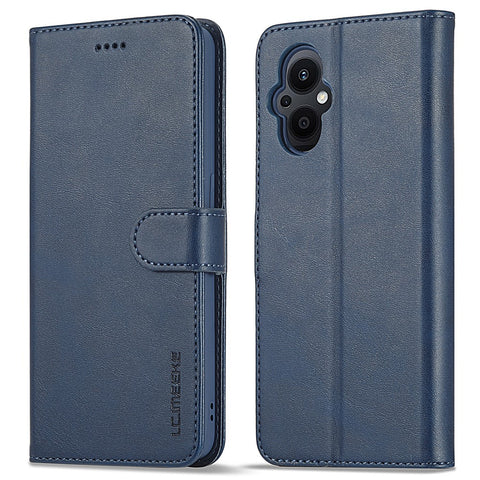 LC.IMEEKE For Oppo Reno7 Z 5G/A96 (China) Fully Wrapped Protective Shell, Textured PU Leather Magnetic Clasp Phone Case with Wallet Stand