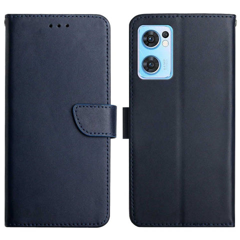 For Oppo Find X5 Lite/Reno7 5G (Global) Nappa Texture Wallet Magnetic Case TPU+Genuine Leather Phone Shell with Adjustable Stand