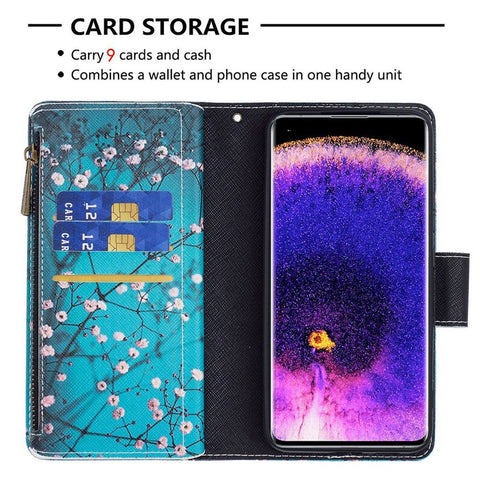 For Oppo A57 (2022) 5G / A77 5G Leather Case with Strap Pattern Printing Zipper Wallet Phone Stand Cover