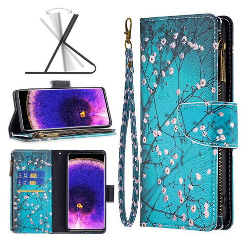 For Oppo A57 (2022) 5G / A77 5G Leather Case with Strap Pattern Printing Zipper Wallet Phone Stand Cover