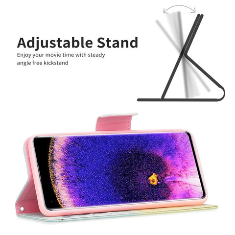 For Oppo A57 (2022) 5G / A77 5G Phone Case Pattern Printing PU Leather Wallet Stand Cover