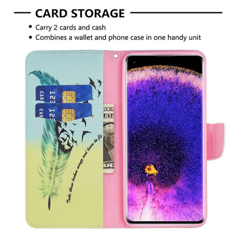 For Oppo A57 (2022) 5G / A77 5G Phone Case Pattern Printing PU Leather Wallet Stand Cover