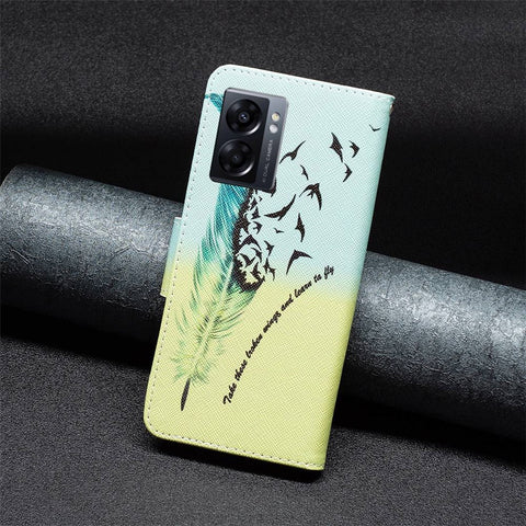 For Oppo A57 (2022) 5G / A77 5G Phone Case Pattern Printing PU Leather Wallet Stand Cover