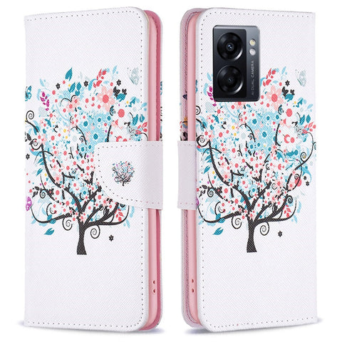 For Oppo A57 (2022) 5G / A77 5G Phone Case Pattern Printing PU Leather Wallet Stand Cover