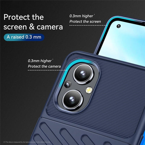 For Oppo F21 Pro 5G/Reno7 Z 5G/Reno7 Lite/A96 (China)/Reno8 Lite 5G/OnePlus Nord N20 5G Thunder Series Twill Texture Thickened TPU Case Mobile Phone Protective Cover