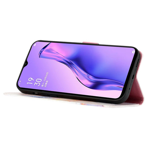 Pattern Printing Leather Series-5 for Oppo A57 (2022) 5G / A77 5G Marble Pattern Phone Guard Case PU Leather Wallet Stand Shell Protective Flip Cover