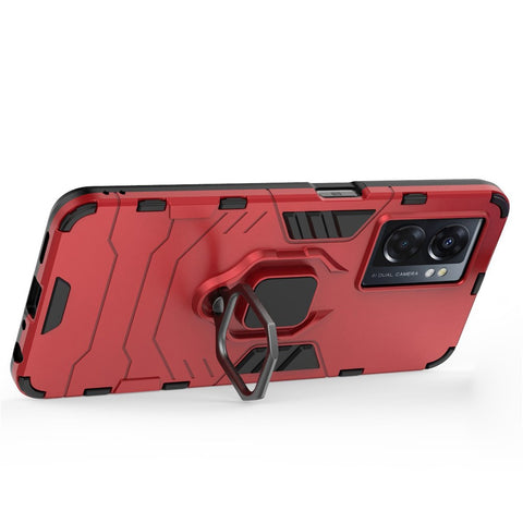 For Oppo A57 (2022) 5G / A77 5G / OnePlus Nord N300 5G Ring Kickstand Rugged Phone Cover Wear-resistant Hard PC Soft TPU Frame Protective Case