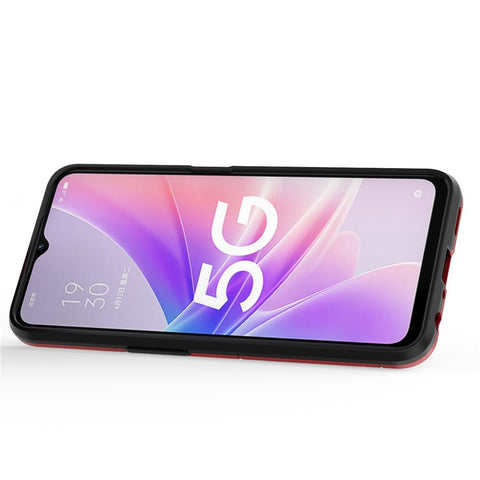 For Oppo A57 (2022) 5G / A77 5G / OnePlus Nord N300 5G Ring Kickstand Rugged Phone Cover Wear-resistant Hard PC Soft TPU Frame Protective Case