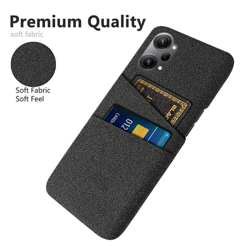 For Oppo K10 Pro 5G Dual Card Slots Cloth + PC Back Case Cloth Texture Protective Phone Cover