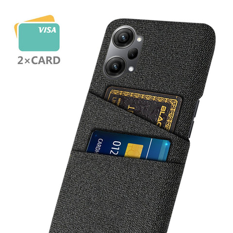For Oppo K10 Pro 5G Dual Card Slots Cloth + PC Back Case Cloth Texture Protective Phone Cover