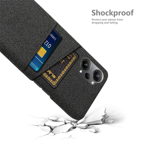For Oppo K10 Pro 5G Dual Card Slots Cloth + PC Back Case Cloth Texture Protective Phone Cover