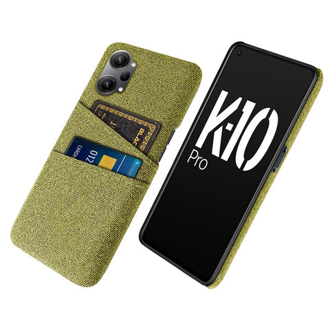 For Oppo K10 Pro 5G Dual Card Slots Cloth + PC Back Case Cloth Texture Protective Phone Cover