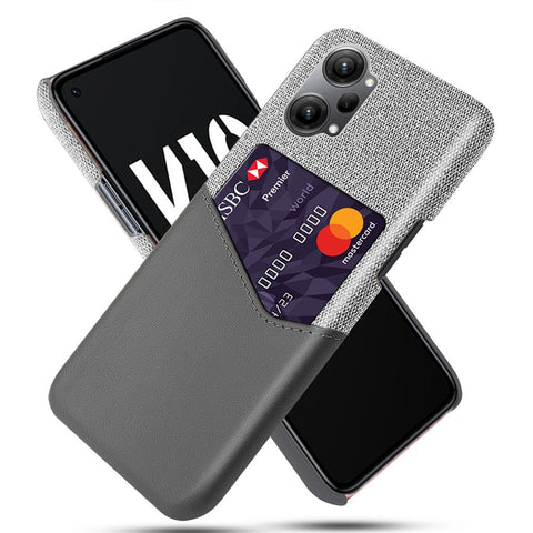 For Oppo K10 Pro 5G Cloth Texture Card Holder Phone Case PU Leather Coated PC Protective Cover